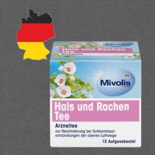 德国代购【全场满300包邮】mivolis天然草本润喉舒缓茶18g