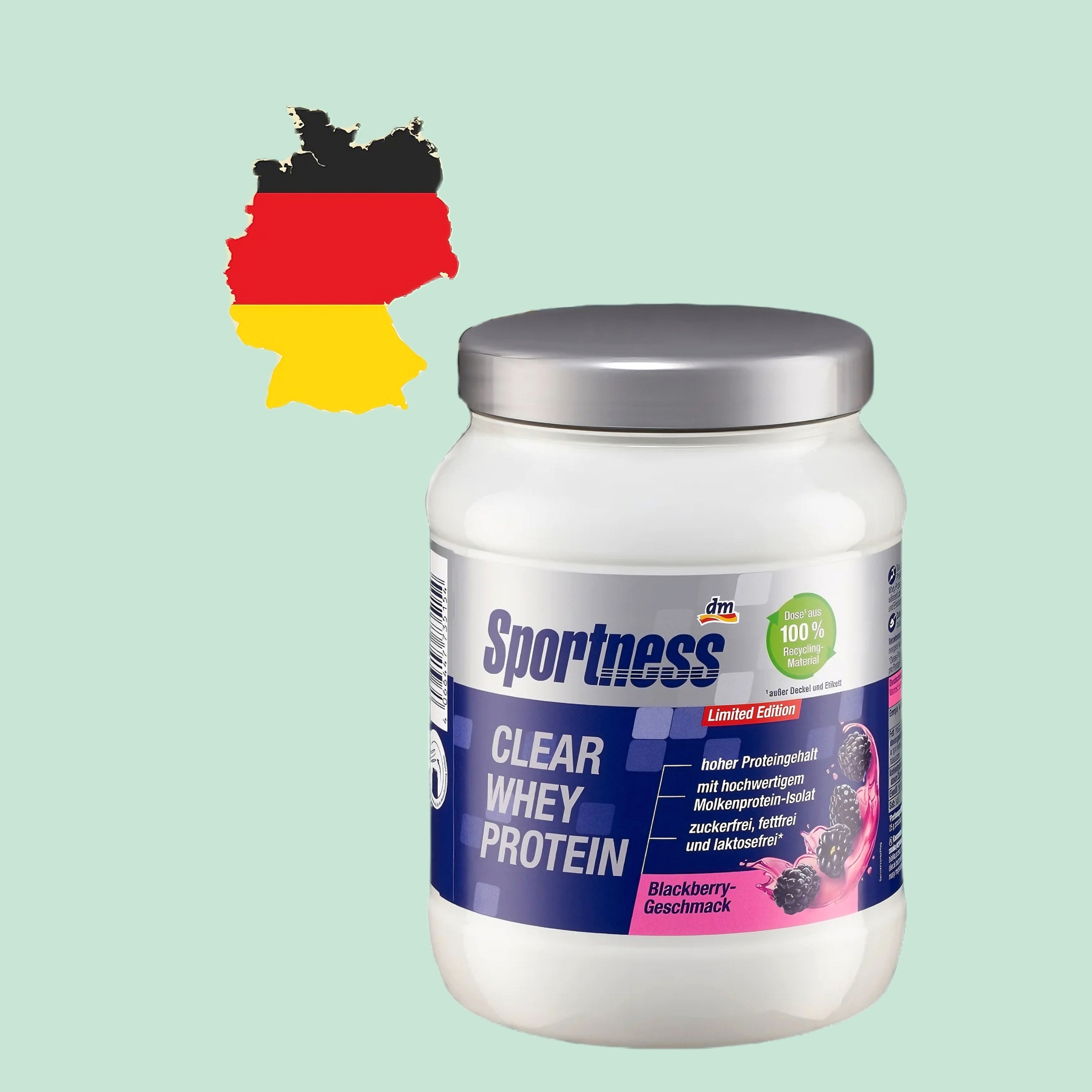 德国代购【全场满300包邮】sportness分离乳清蛋白粉蓝莓味400g