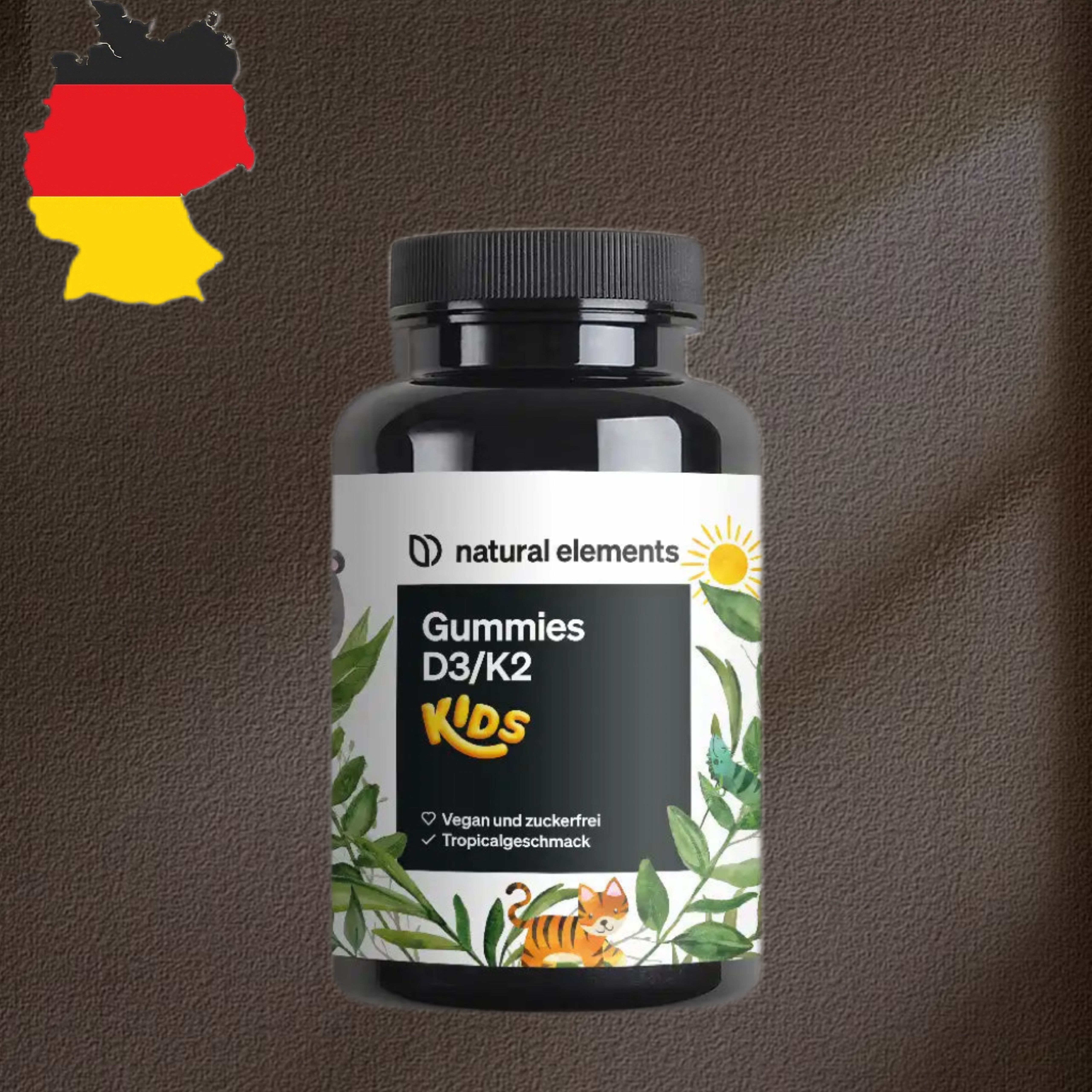 德国代购满300包邮natural elements儿童d3k2 维生素软糖120粒