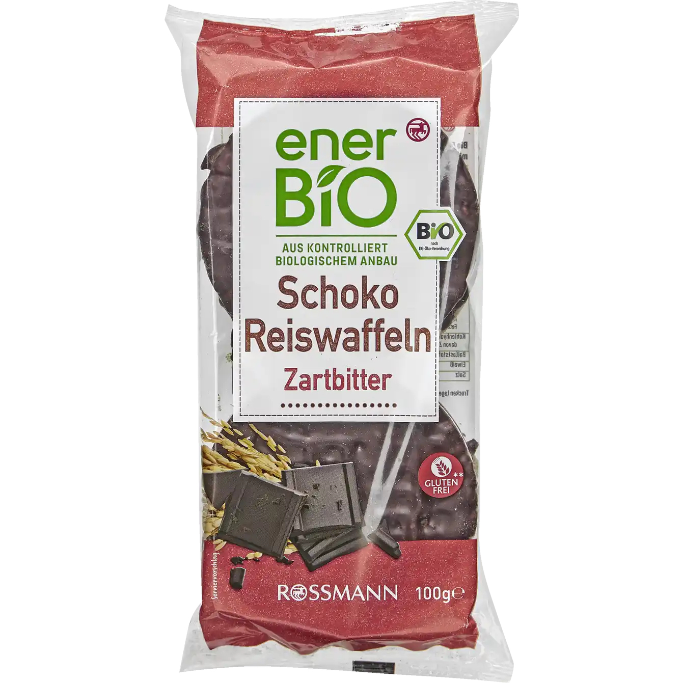 德国代购【全场满300包邮】ener bio有机黑巧克力华夫米饼100g