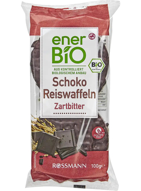 德国代购【全场满300包邮】ener bio有机黑巧克力华夫米饼100g