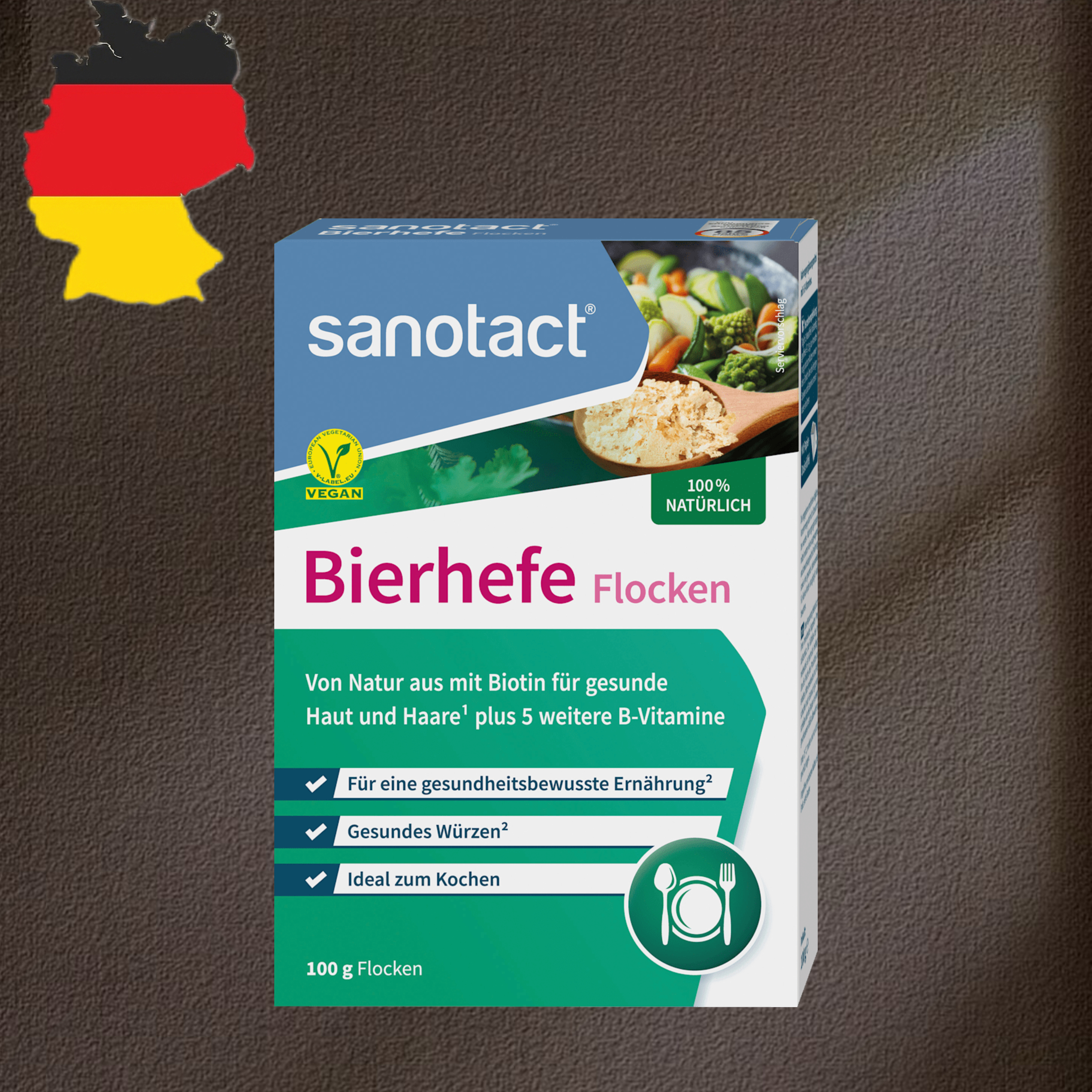 德国代购 【全场满300包邮】 sanotact啤酒酵母碎100g