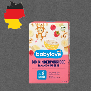 德国代购满300包邮babylove8个月+有机香蕉树莓米粉200g