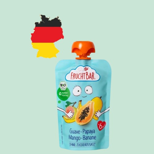 德国代购【满300包邮】fruchtbar6个月+有机番石榴木瓜芒果果泥