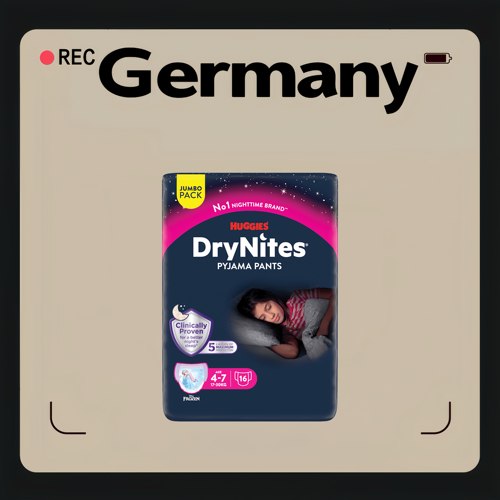德国代购【全场满300包邮】DryNites4-7岁女孩大容量卫生裤16片装