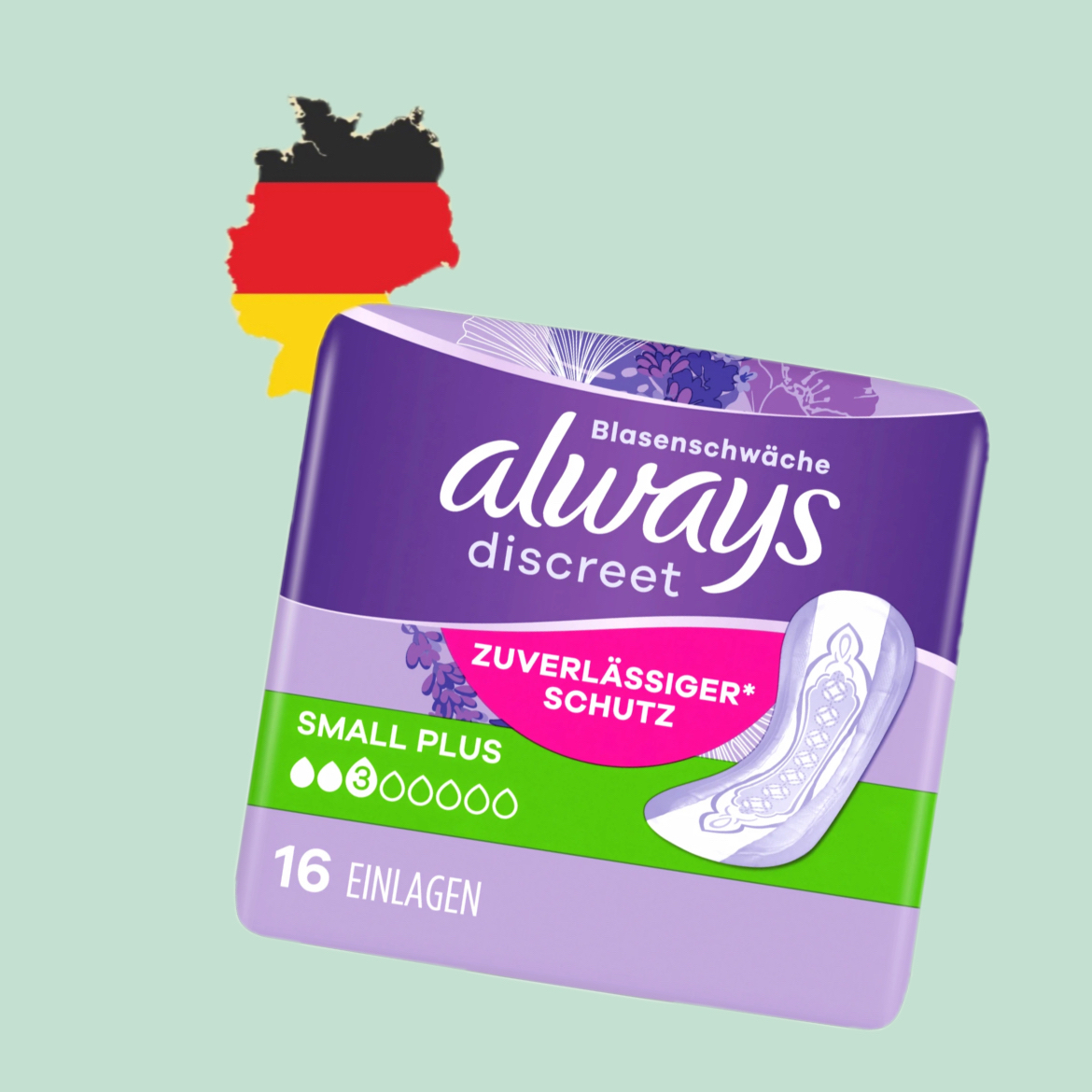 德国代购【全场满300包邮】always全效保护3滴日用卫生巾16片