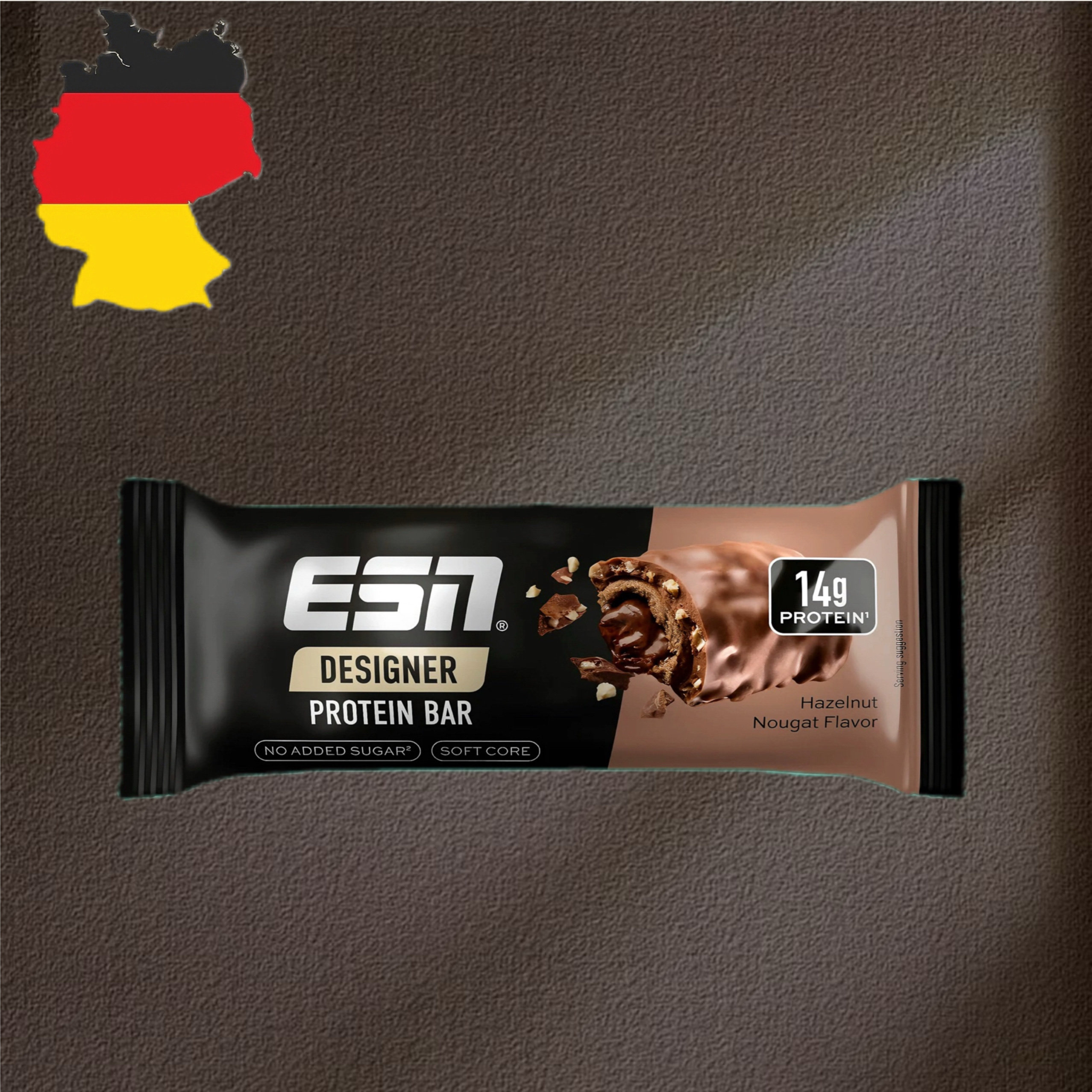 德国代购【全场满300包邮】ESN设计感榛子牛轧糖味蛋白棒45g