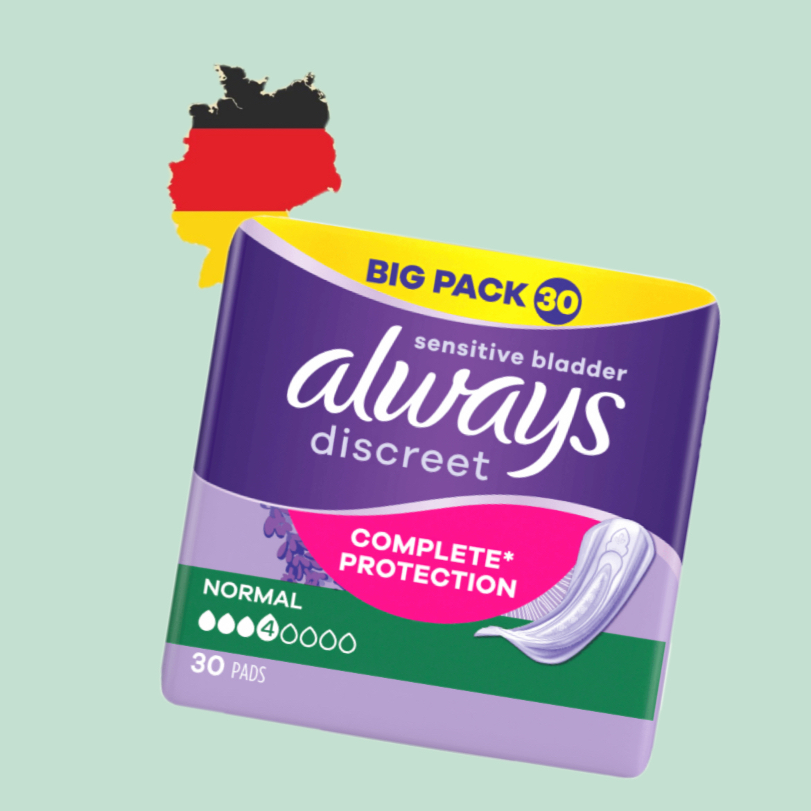 德国代购【全场满300包邮】always全效保护4滴日用卫生巾30片
