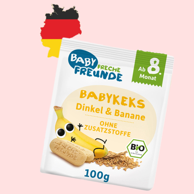 德国代购满300包邮freche freunde8个月+有机香蕉谷物饼干100g