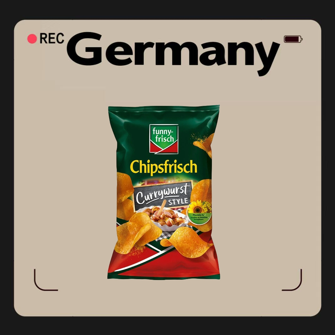 德国代购【全场满300包邮】funny-frisch德式咖喱香肠味薯片150g