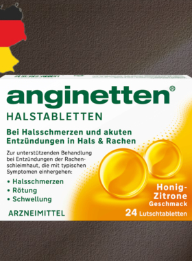 德国代购【全场满300包邮】anginetten蜂蜜柠檬喉糖24粒