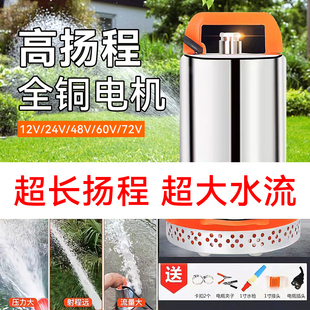 直流潜水泵12V24V48V60V72V电瓶电动车水泵小型农田灌溉抽水泵