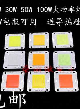 免驱动12vled灯珠超亮50w100w大功率led集成光源12v投光灯路灯泡