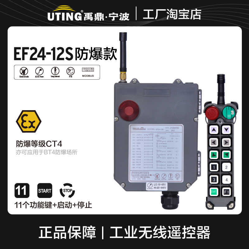本质安全型ExCT4防爆BF EF24-12S煤矿山起重机防爆禹鼎工业遥控器