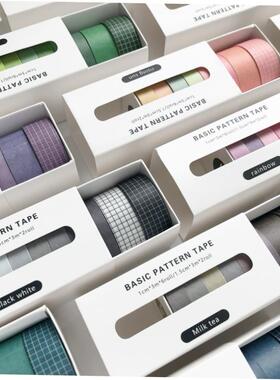 5Rolls/box Solid Color Washi Tape Set Decorative Masking Tap