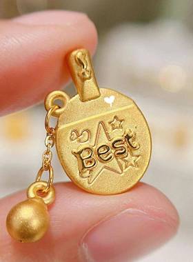 金色乒乓球拍乒乓球配件吊坠小众设计运动风小巧可爱摆件吊坠配饰