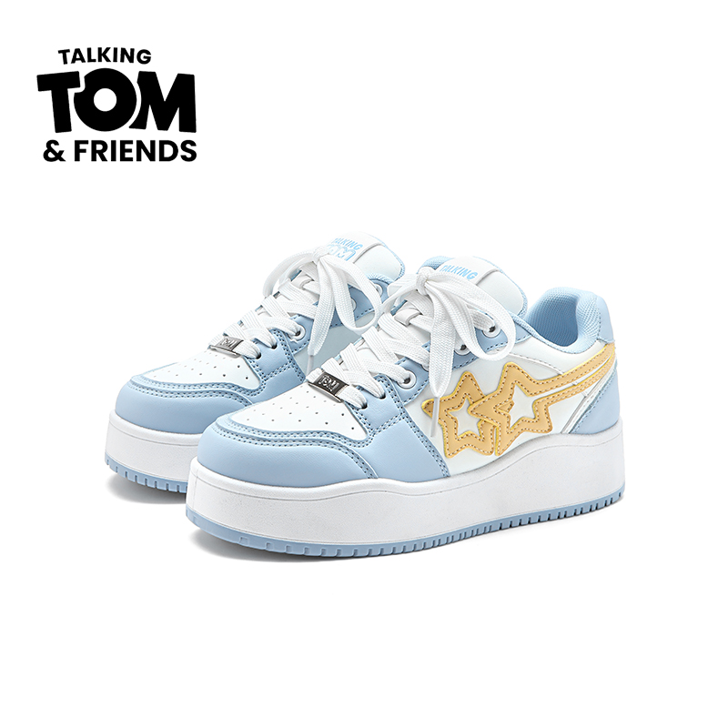 汤姆猫时尚星星板鞋男女厚底增高