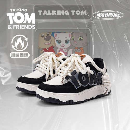 汤姆猫冬季棉鞋加绒板鞋