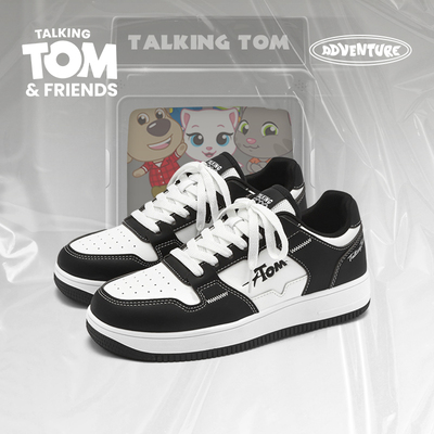 汤姆猫男生黑白熊猫板鞋