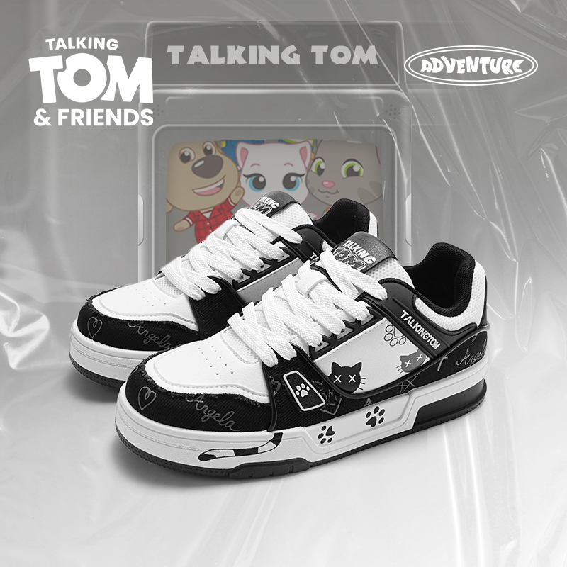 汤姆猫时尚休闲透气厚底面包板鞋