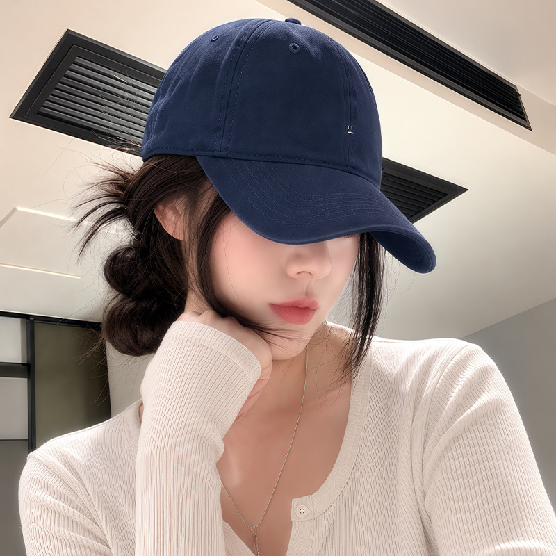 蓝色大头围鸭舌帽子女款2026新款