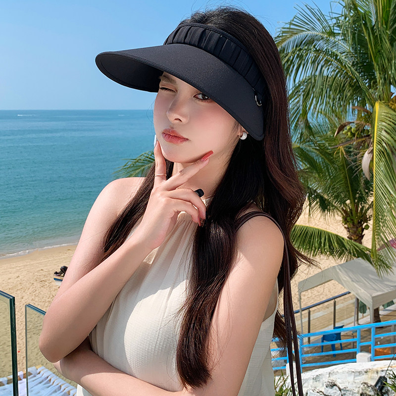 黑色防晒帽2026年夏季新款空顶帽