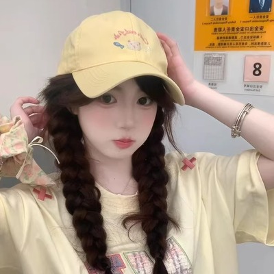 可爱马卡龙色系猫咪刺绣棒球帽