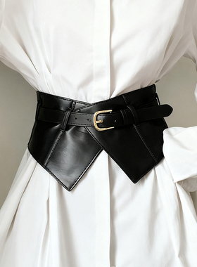 复古高级感宽腰封收腰显瘦搭配衬衫连衣裙松紧腰带cosplay配饰