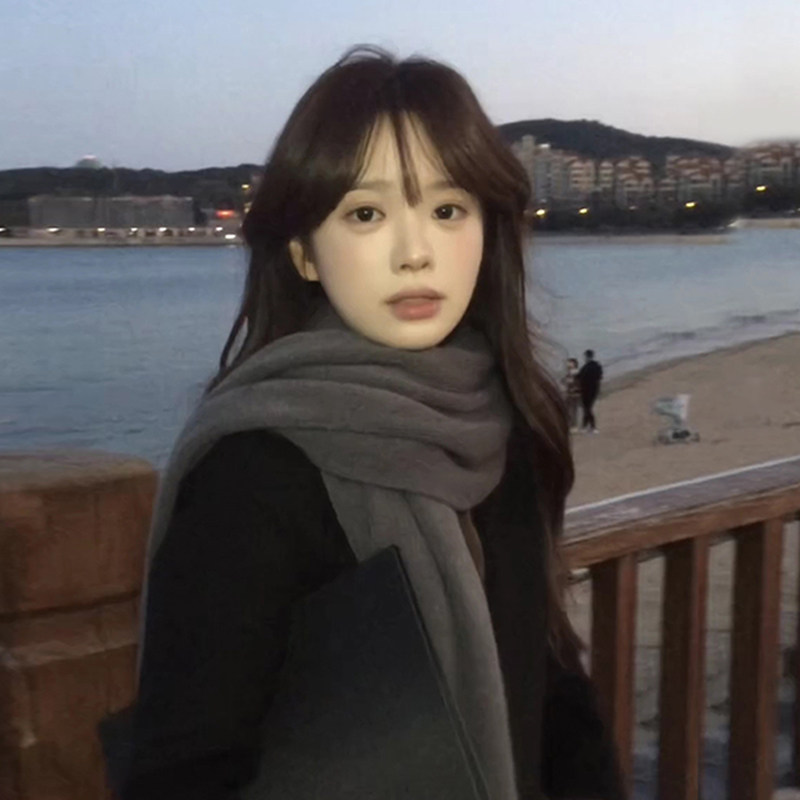 韩版灰色围巾2025新款今年流行爆款冬季加厚保暖学生情侣围脖百搭