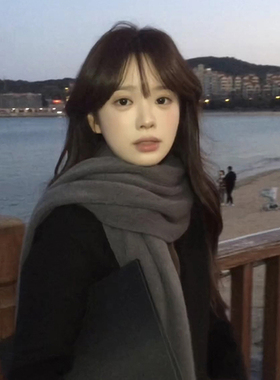 韩版灰色围巾2026新款今年流行爆款冬季加厚保暖学生情侣围脖百搭