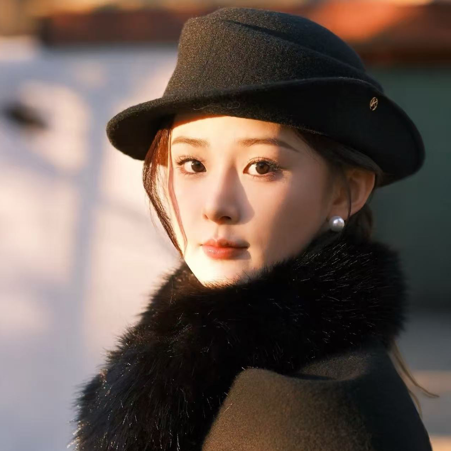 留洋千金法式赫本风优雅黑色礼帽