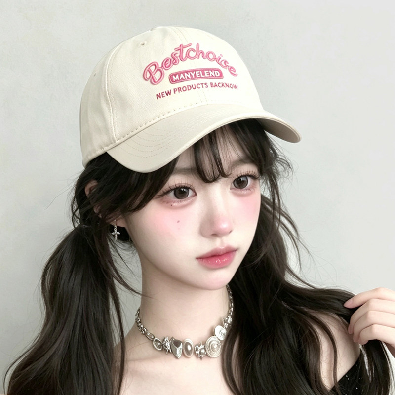 白色棒球帽女2026新款显脸小大头围休闲百搭薄款遮阳韩系鸭舌帽子