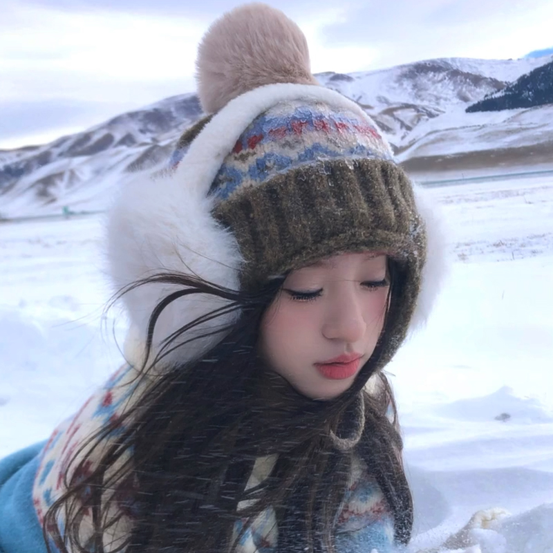 费尔岛针织帽冬季时尚百搭毛线帽