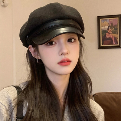八角贝雷帽子女韩版显脸小鸭舌帽
