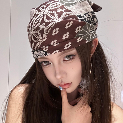 复古欧美风多功能头巾丝巾女