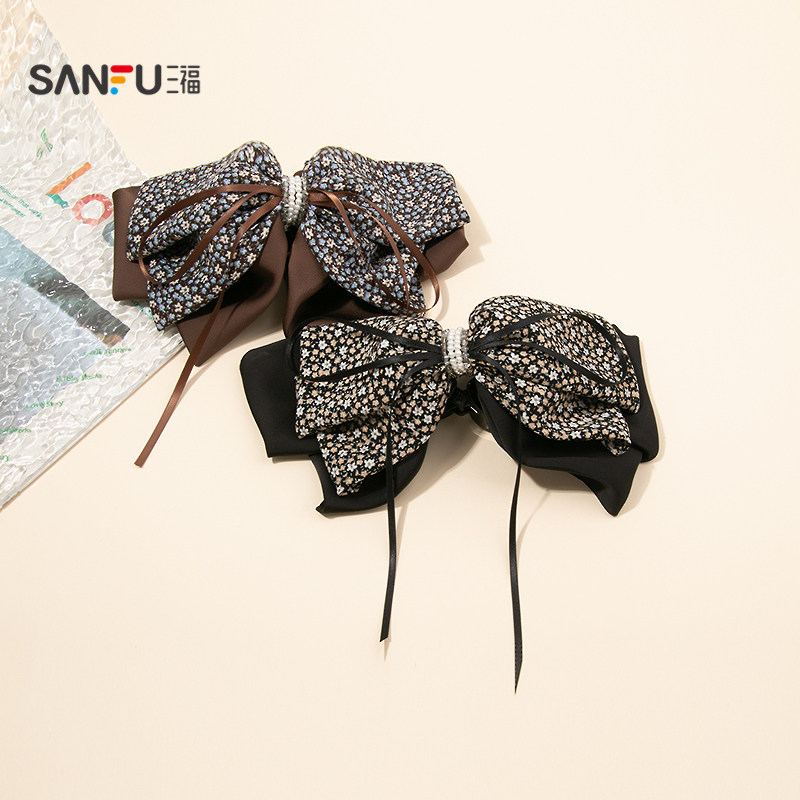 三福碎花双层结爪夹单个 清新复古优雅发饰配饰发夹头饰853092,饰品/流行首饰/时尚饰品新,发饰,淘宝优惠券,粉丝福利购,淘宝优惠卷