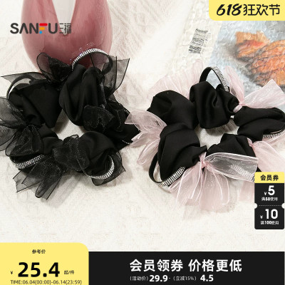 三福摩登丝带结圈发束单个 时尚甜美气质发饰头饰配饰发圈854152