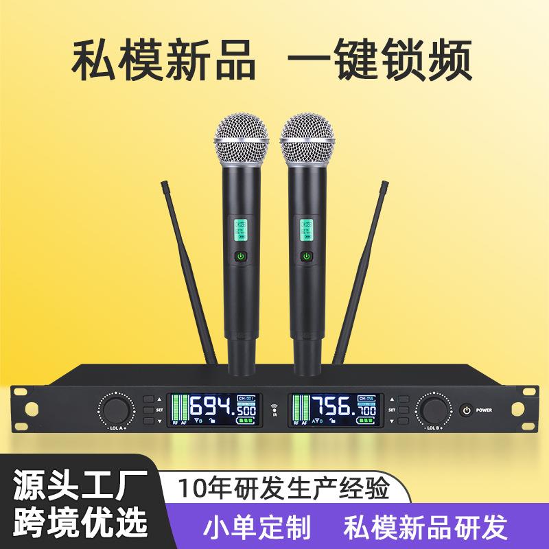 朗声专业机柜大机无线麦克风演出舞台主持ktv新款高端充电款话筒