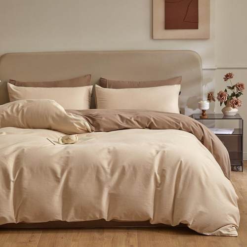 简约全棉母婴级四件套纯棉高级感加厚秋冬磨毛被套宿舍三件套4