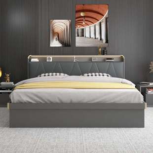 轻奢主卧床现代简约风高箱储物收纳床1.8m2022年新款 小户型双人床