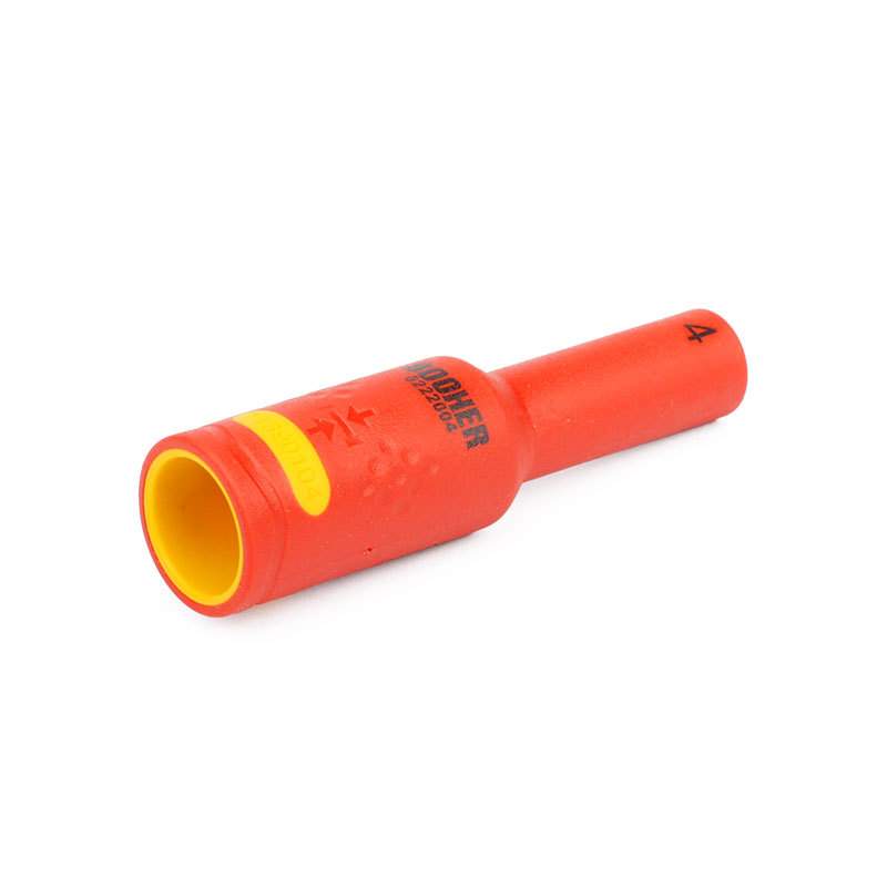 Booher宝合工具小飞1/4双色绝缘6角公制长套筒维修工具4~13mm