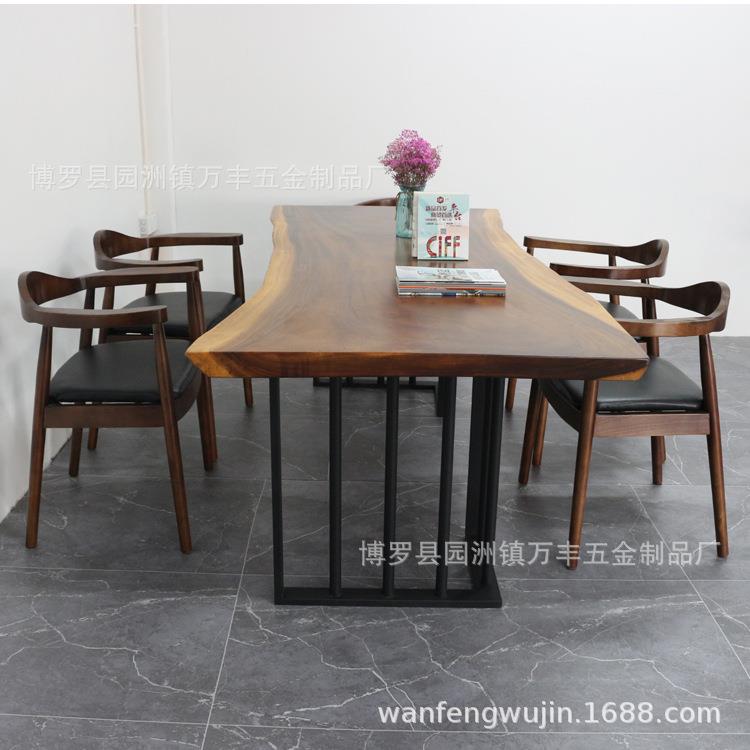 实木loft会议办公工作台电脑桌洽谈桌椅简约现代大型长条桌子