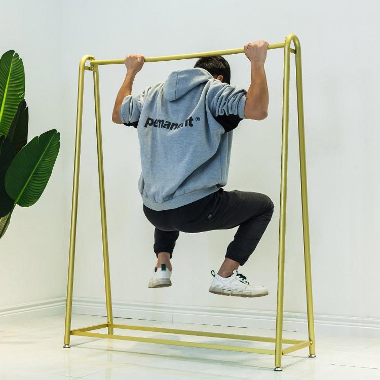 落地衣架服装店展示架铁艺货架金色挂衣杆中岛架衣服陈列架子收纳