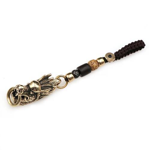 汽车钥匙挂件黄铜龙头钥匙扣男士个性创意纯铜龙饰品挂件钥匙链女