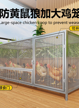 防黄鼠狼鸡笼子家用室外养鸡大号方管密网防雨农村自动清粪养殖笼