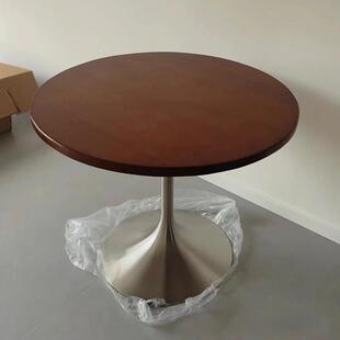 圆木板80定制3cm厚桌板深色木板桌面900直径实木板油漆台面板松木