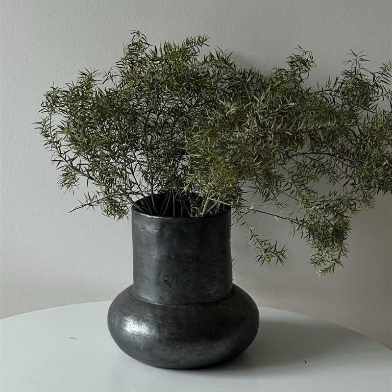 热销几多黑陶手作敞口花器花瓶桌面摆件(高度20CM)
