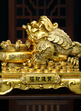 热销招财进宝金蟾摆件聚宝盆客厅办公室前台收银柜台装饰品店铺开