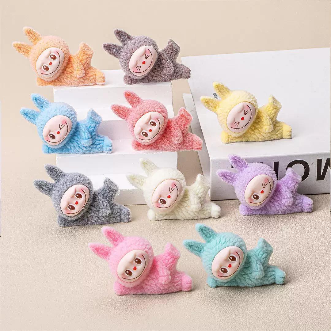 可爱的蜂群侧躺拉布布娃娃卡通树脂躺姿势可爱的创意立体桌面装饰