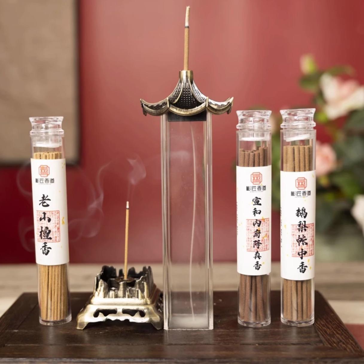 天然有机玻璃鹅梨帐中香倒流香炉 家用创意摆件覆古香薰